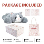Niuniu Daddy Weighted Stuffed Animals For Anxiety, 3.3Lbs Weighted Cat Plushies Toy For Adults Kids, 20 Large Grey Stuffed Cat P