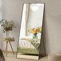 DUMOS Full Length Mirror with Stand 56x21 Floor Standing Aluminum Frame for Bedroom Body Hanging Leaning Modern Simple Home Deco