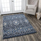 Rizzy Home Alora Decor Pueblo 5' X 8' Tribal Indigo/Natural/Blue/Gray Hand-Tufted Area Rug