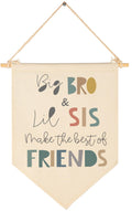 Big Bro Lil Sis Make the Best Friends-Big Brother,Little Sister-Sibling Sign Above Crib-Wall Gift for Baby Boys Girl Kids-Canvas