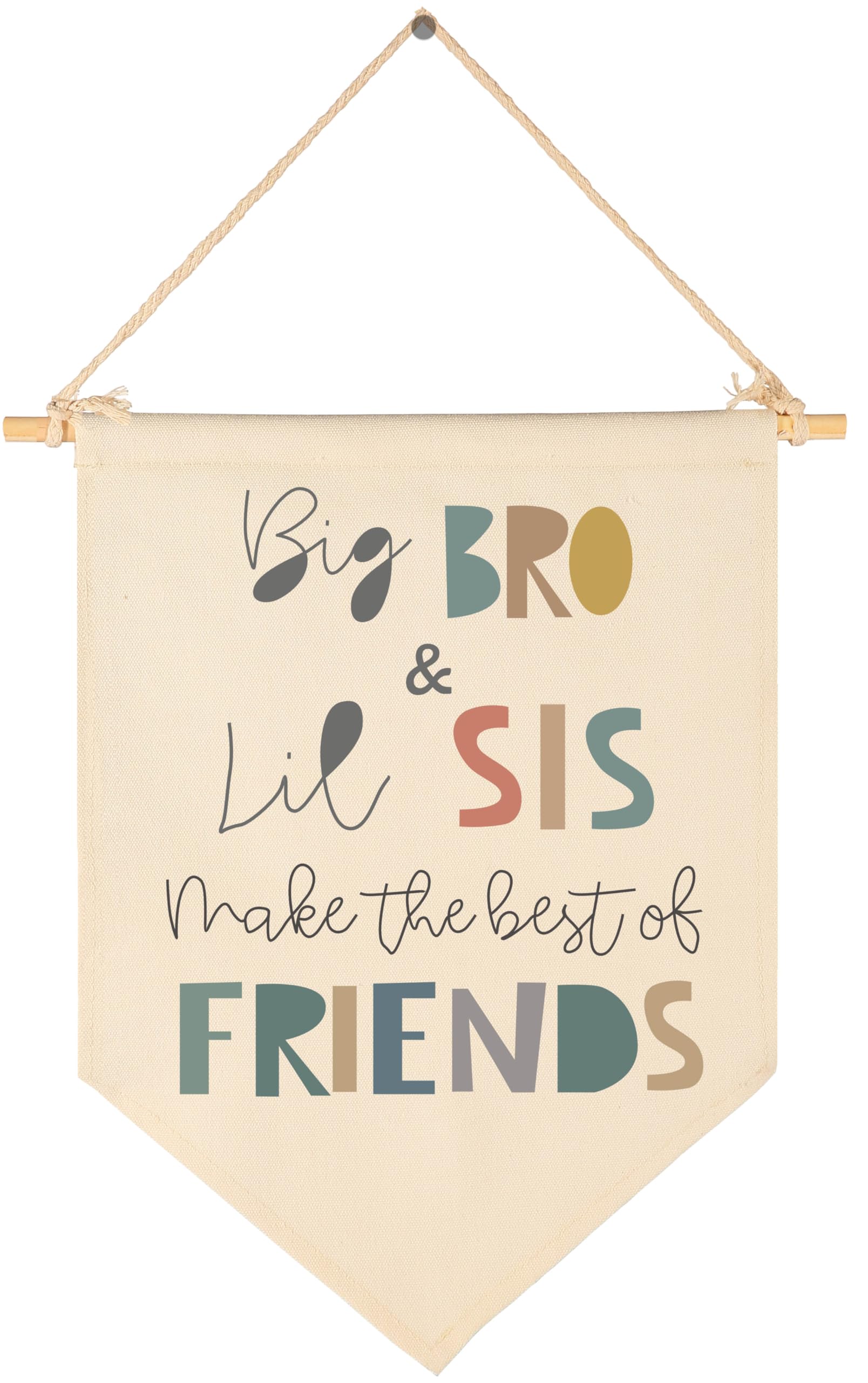 Big Bro Lil Sis Make the Best Friends-Big Brother,Little Sister-Sibling Sign Above Crib-Wall Gift for Baby Boys Girl Kids-Canvas