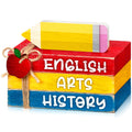 Anglechic 4 Pcs Back to School Table Decorations First Day of School Tiered Tray Decorations Decorative Mini Wooden Books Subjec