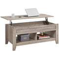 Yaheetech Lift Top Coffee Table with Hidden Storage Compartment & Lower Shelf, Lift Tabletop Farmhouse Table for Living Room Off
