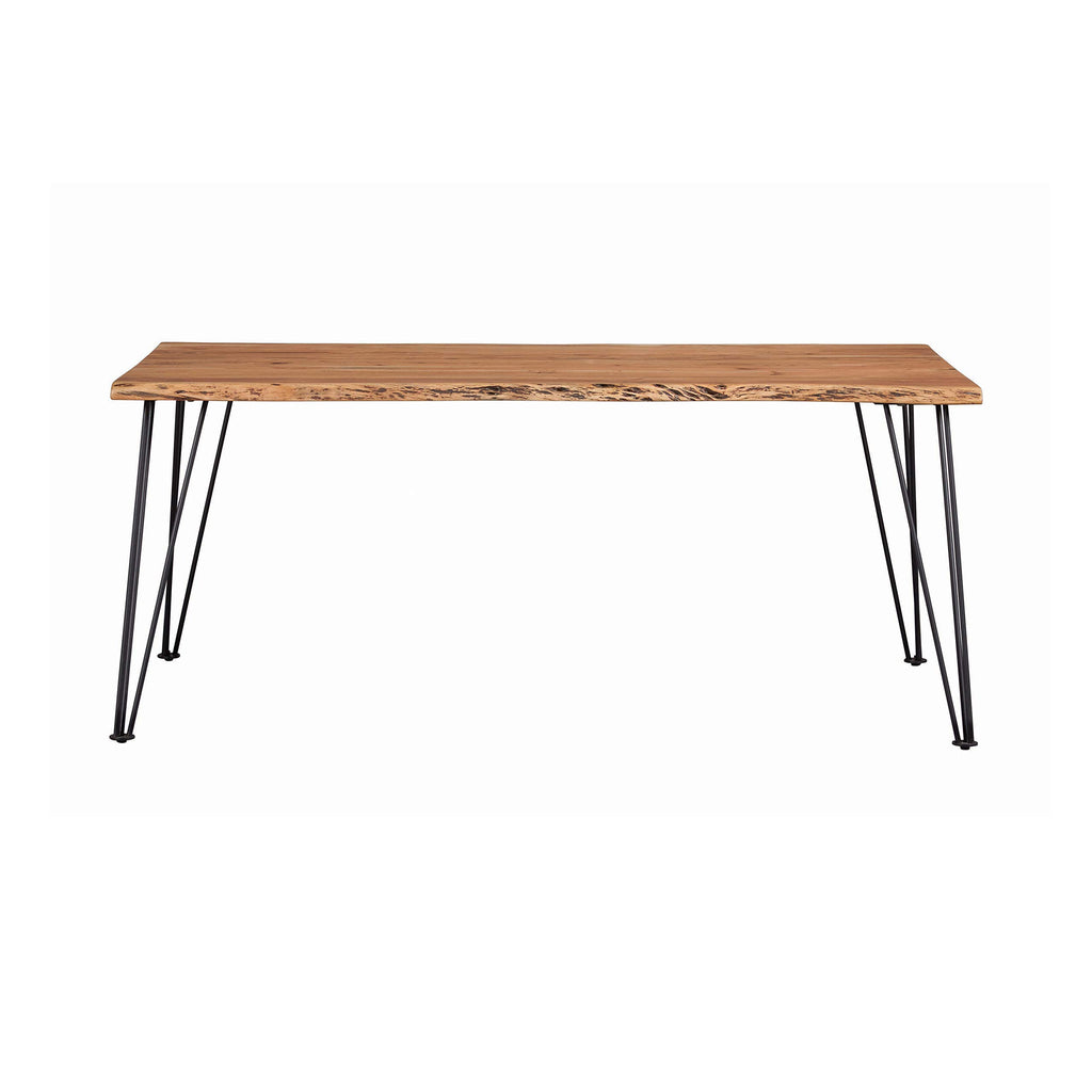Coaster Furniture Sherman Rectangular Natural Acacia and Matte Black Dining Table 190911
