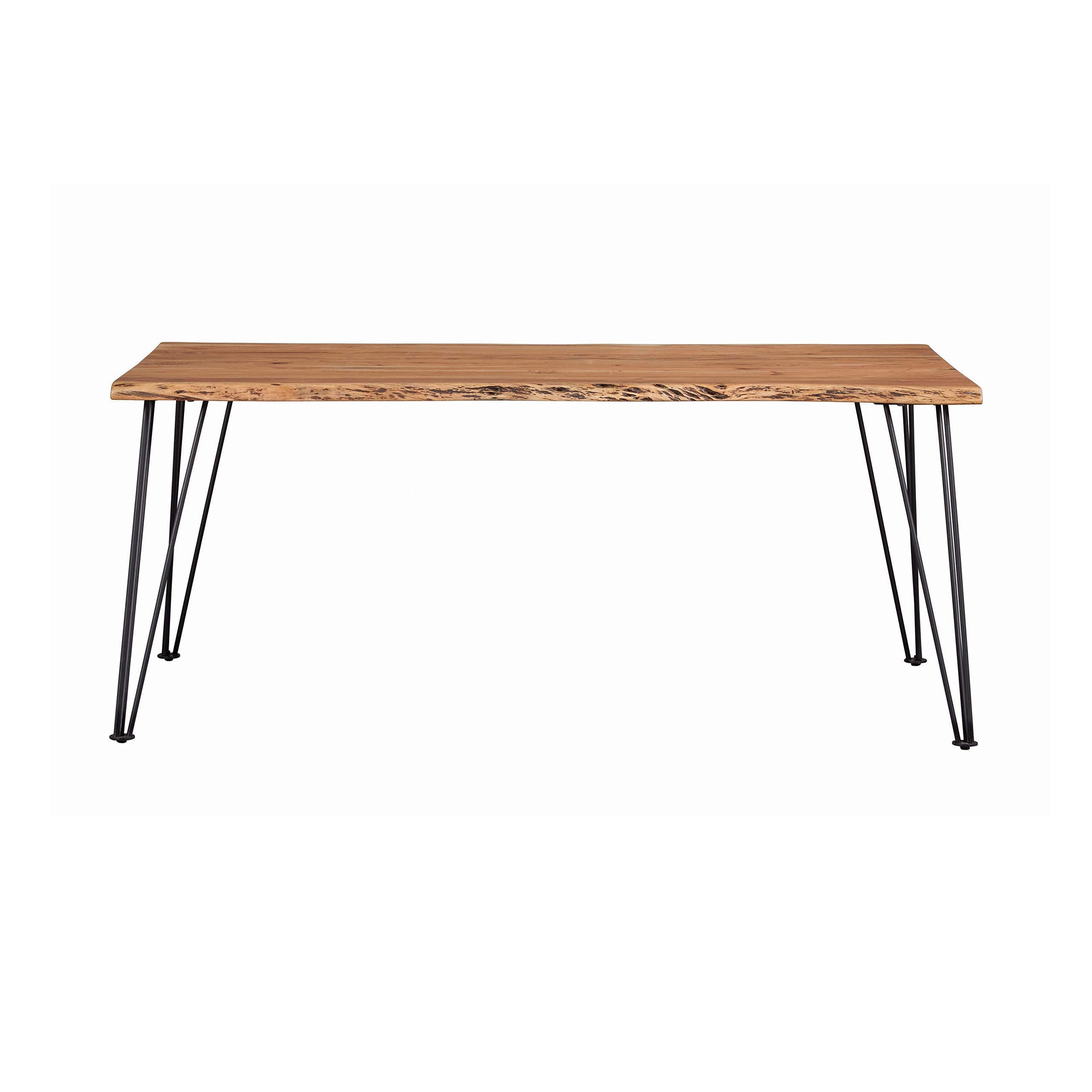 Coaster Furniture Sherman Rectangular Natural Acacia and Matte Black Dining Table 190911