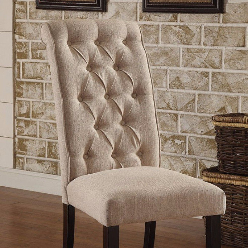 Benjara Benzara , Set Of Two, Ivory Marshall Transitional Side Chair (Set Of 2), Black & Ivory