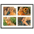 Golden State Art, 12x16 Black Aluminum Metal Frame with Ivory Mat - Display Four 5x7 Photos - Collage Frame - Real Glass, Sawtoo