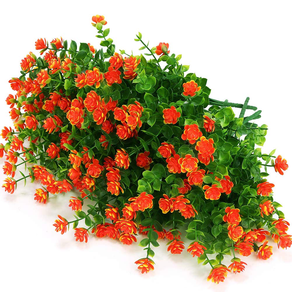 Artbloom 6 Bundles Outdoor Artificial Flowers Uv Resistant Fake Boxwood Plants, Faux Greenery For Indoor Outside Hanging Plants