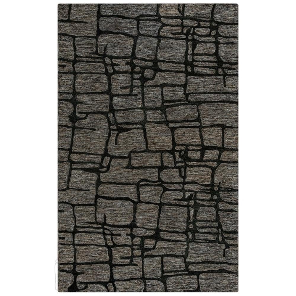 Rizzy Home Alora Decor Winston 5' X 8' Geometric Charcoal/Black/Grey Hand-Tufted Area Rug