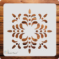 Kachi Pencil Floral Pattern Mandala Stencils for Art and Craft Painting, Size 6 x 6 inch Reusable Stencil for Painting, Fabric,