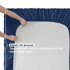 Nestl Full Size Sheet Sets - 4 Piece Full Size Sheets, Deep Pocket, Hotel Luxury, Extra Soft, Breathable And Cooling, Navy Blue Bed Sheets For Full Size Mattress