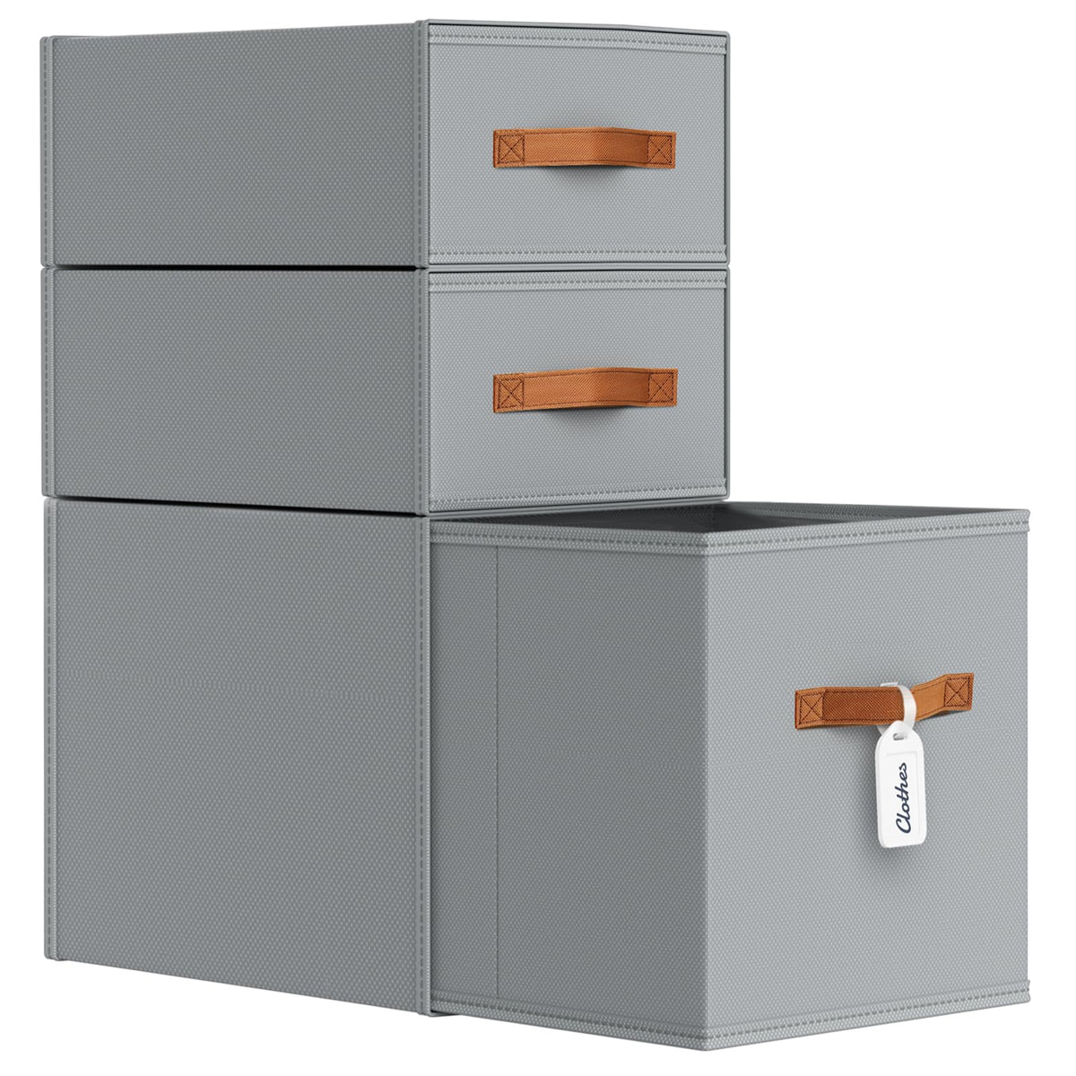 DIMJ Closet Organizers and Storage Fabric Stackable Storage Drawers Shelf Organizer for Clothes, Underwear, Sweaters, Collapsib