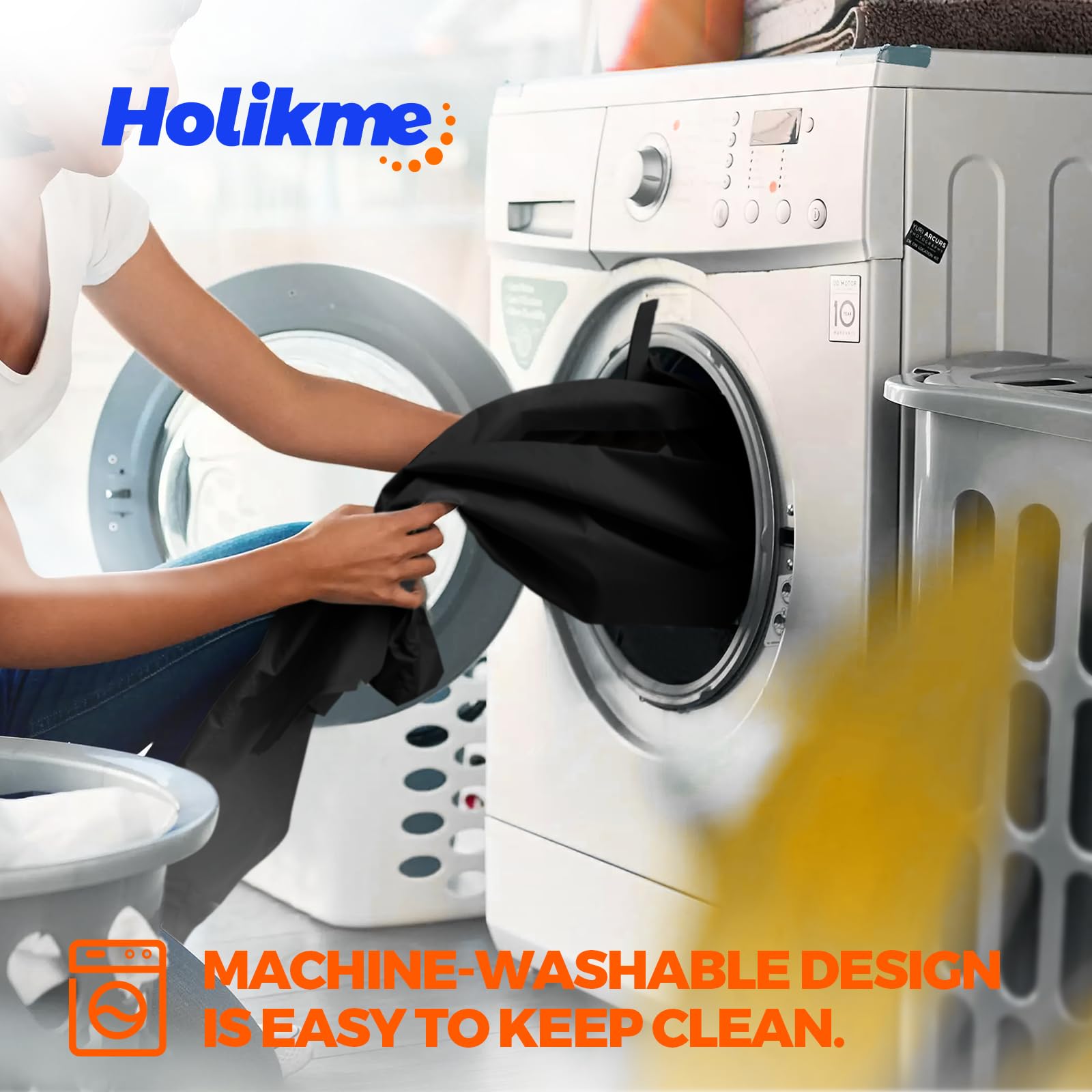 Holikme Door Draft Stopper Weather Stripping Window Breeze Blocker Adjustable Door Sweeps 38Inch, Black