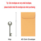Xxcxpark 500 Pcs #3 Coin Envelopes, 2-1/2    X 4-1/4    Inches Brown Kraft Envelopes Classic Small Parts Envelopes With Self Adh
