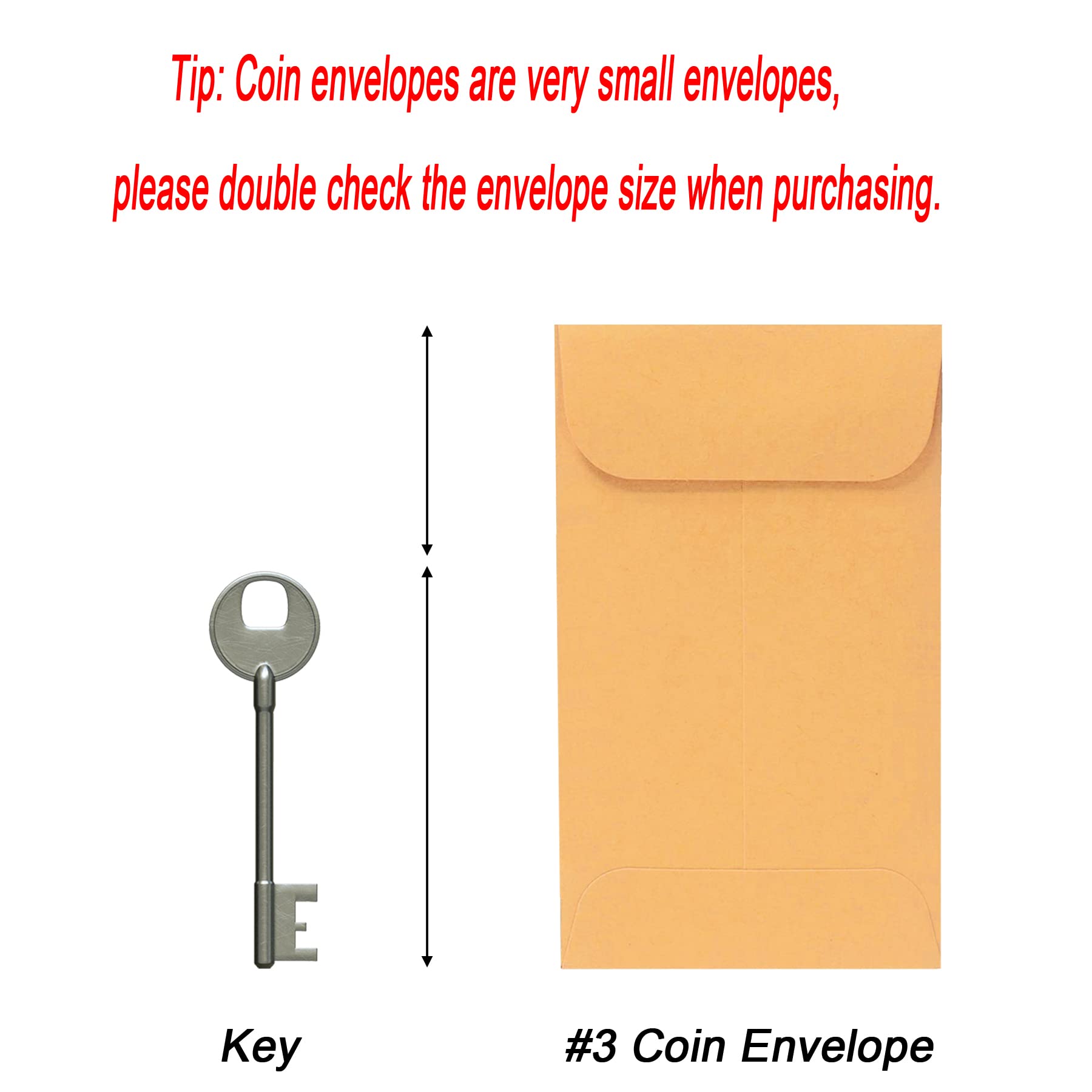 Xxcxpark 500 Pcs #3 Coin Envelopes, 2-1/2    X 4-1/4    Inches Brown Kraft Envelopes Classic Small Parts Envelopes With Self Adh