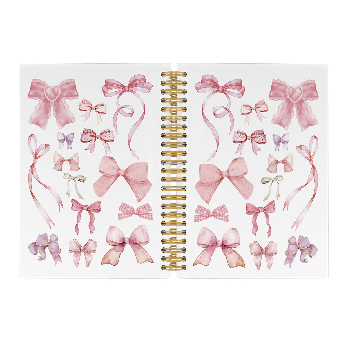 Pugwak Coquette Bows Journal Notebook - Trendy Preppy Funky Pink Notebooks College Ruled For Teen Girls Women Teacher, Office Ba