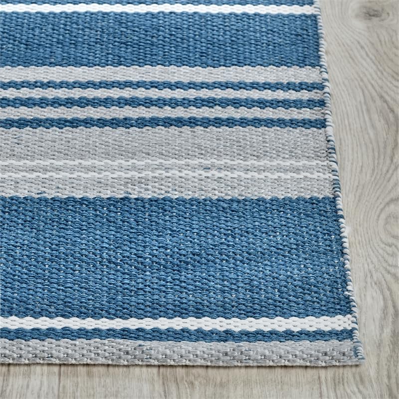 Kosas Home Boulder 96X120 Outdoor Polypropylene Fabric Area Rug In Blue