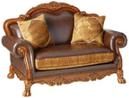 ACME Dresden Loveseat with 2 Pillows, Chenille PU Finish