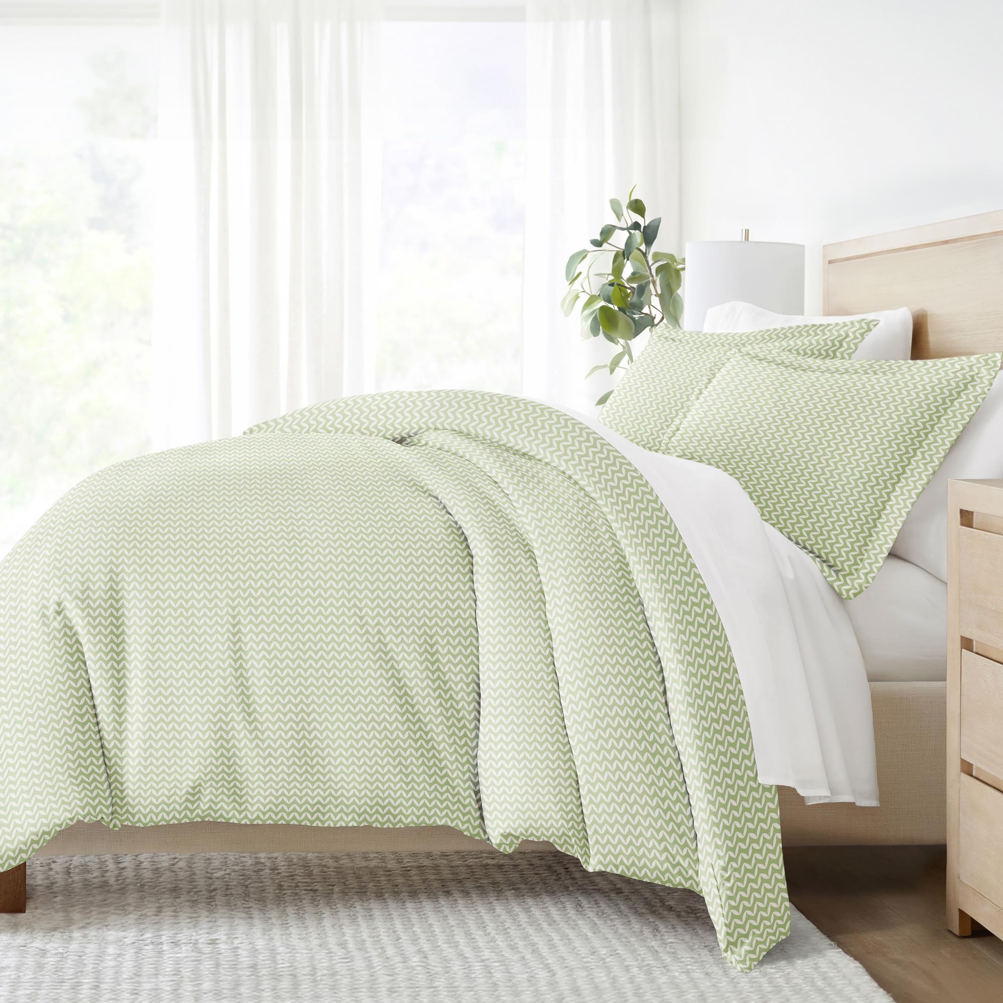 Linen Market Duvet Cover King Size (Sage) - Experience Hotel-Like Comfort With Unparalleled Softness, Exquisite Prints & Solid C