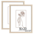 DOAI ART 16x20 Poster Frame 2 Pack Oak, Woodgrain 16 x 20 Picture Frames for Horizontal or Vertical Wall Mounting, Scratch-proof