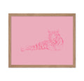 Poster Master Lying Tiger Poster - Retro Tiger Portrait Print - Pink Tiger Art - Groovy Art - Funky Art - Jungle Art - Modern Ar