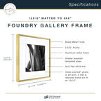 Mcs Master & Co. Foundry Metal Gallery Wall Frame, Brass, 12 X 12 In Matted To 8 X 8 In