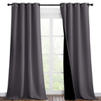 Nicetown Grey Full Shade Curtain Panels, Pair Of Thermal Insulated & Energy Efficiency Blackout Curtains For Living Room Windows