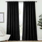 NICETOWN Halloween Black Out Curtain Panels for Bedroom - (Black Color) W70 x L108, 1 Pair, Thermal Insulated Blackout Draperies