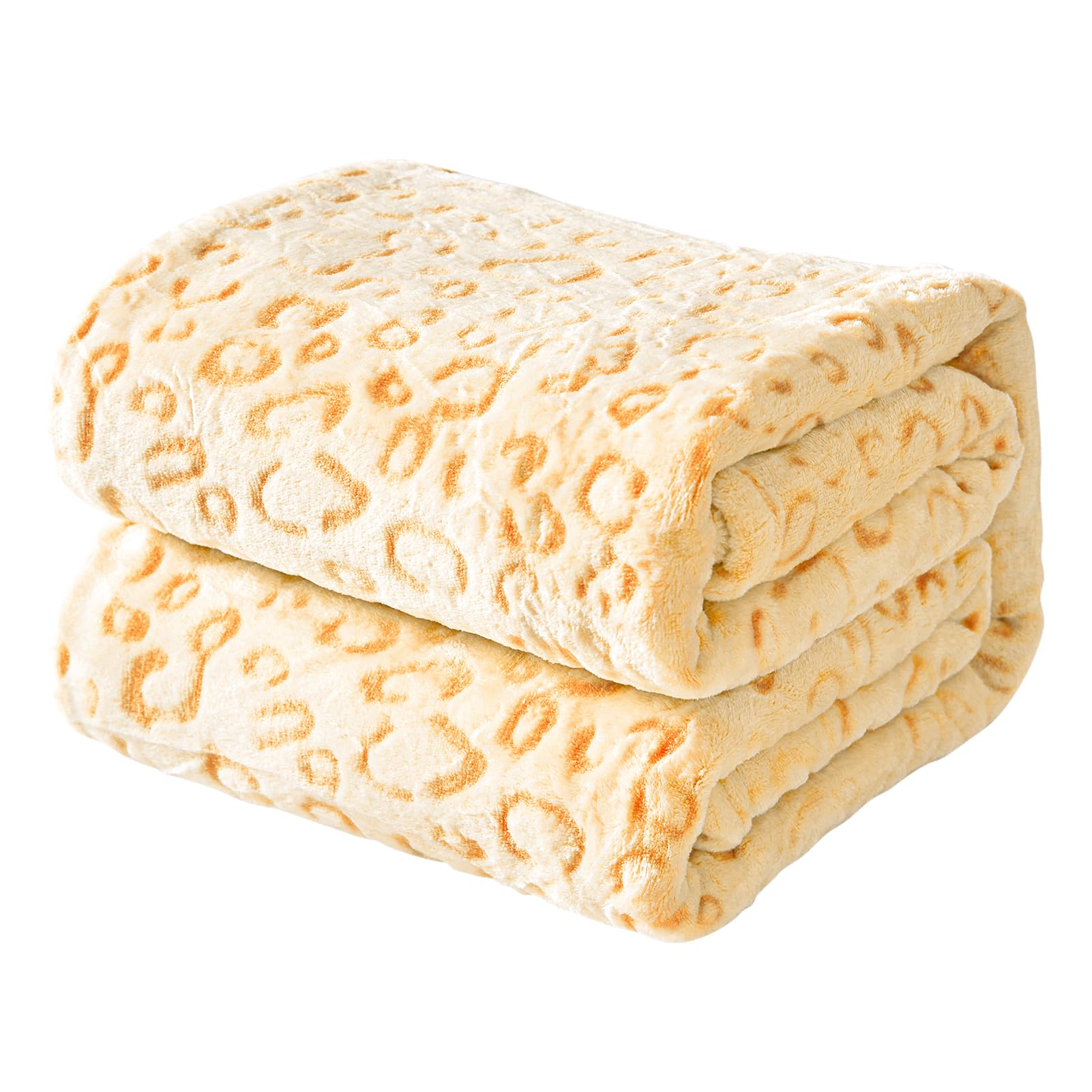 Fy Fiber House Flannel Fleece Leopard Print Throw Blanket Super Soft Lightweight Fluffy Twin Blankets For Couch, 60''X80'',Yello