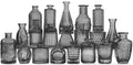 20 Pcs Black Glass Bud Vases- Set Gray Small Vases for Flowers Vintage Flower Vase in Bulk Cute Black Glass Vases for Centerpiec