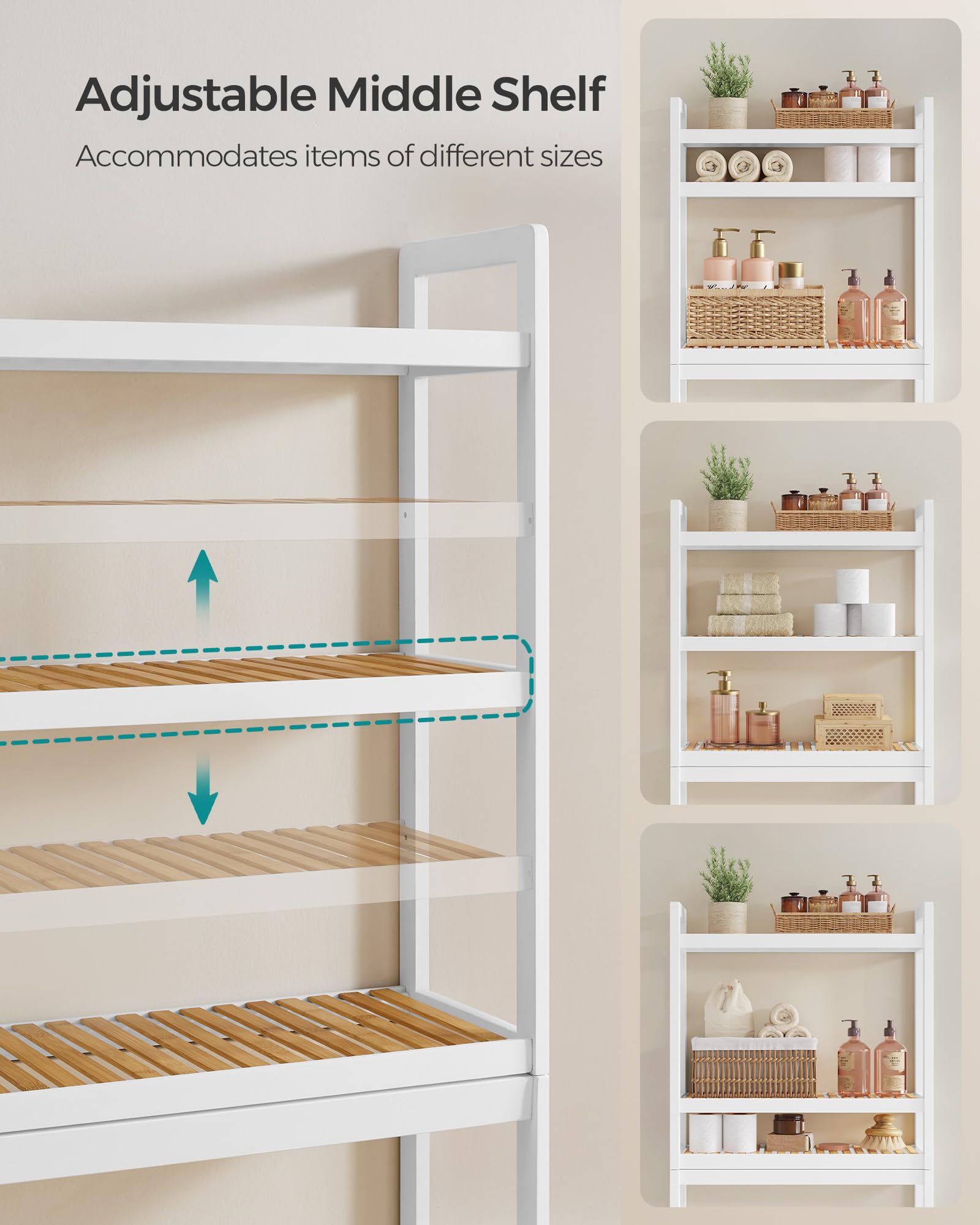 SONGMICS Over the Toilet Storage Shelf - Thumbnail 3