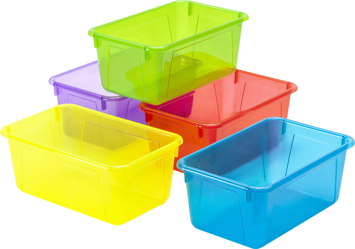 Storex Small Cubby Bin, 12.2 x 7.8 x 5.1 Inches, Assorted Candy, 5-Pack (62490U05C)