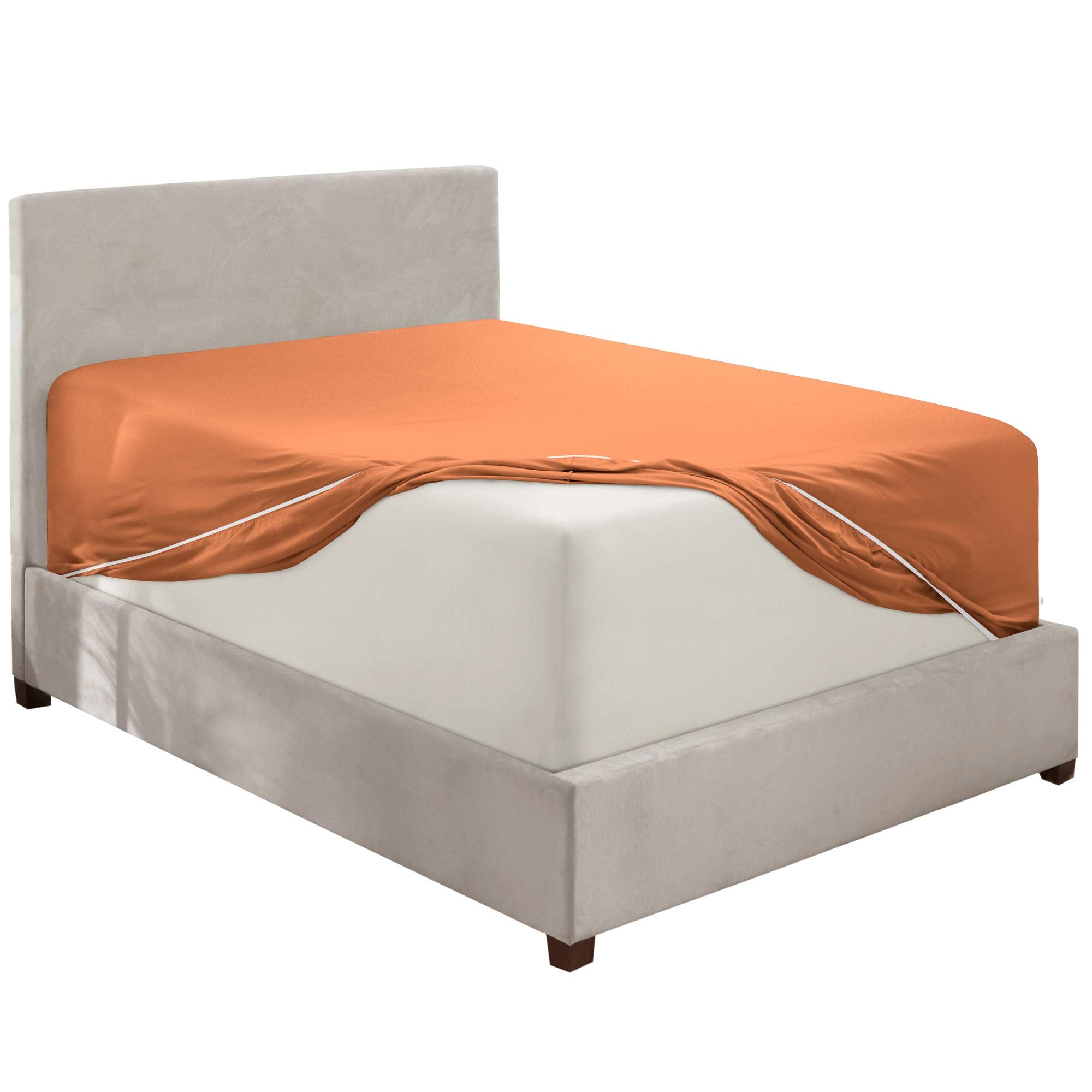 Nestl Rust Twin Xl Fitted Sheet Only, Extra Deep Pocket Fitted Bed Sheet, 1800 Microfiber Xl Twin Fitted Sheet, Ultra Soft Fitted Sheet Twin Xl Fits Up To 24 Inch Mattress