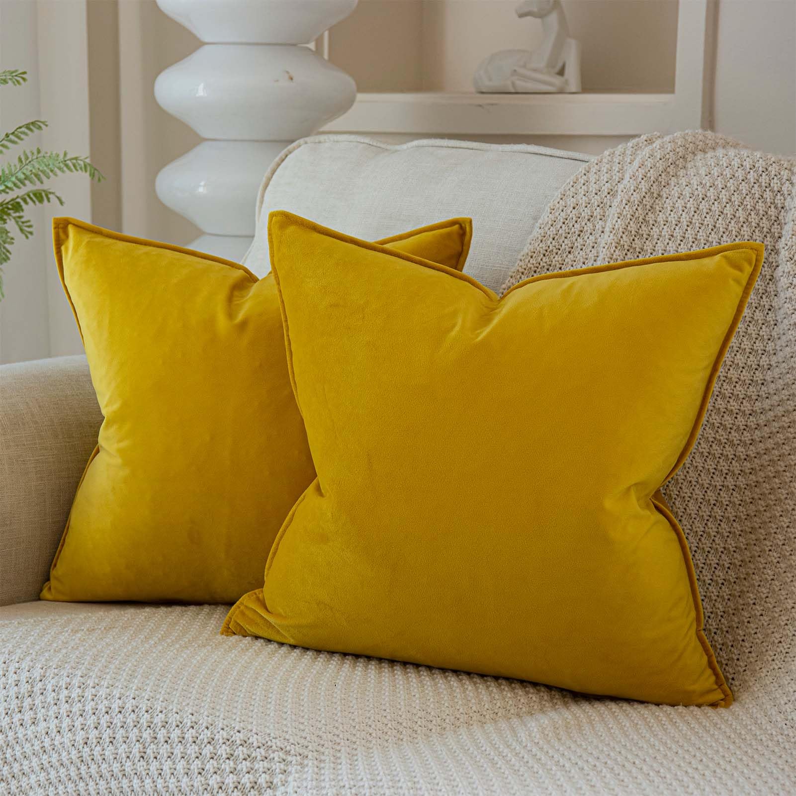 Juspurbet Lemon Decorative Velvet Throw Pillow Covers 22X22 Inch Set Of 2,Broadside Soft Cushion Case With Invisible Zipper For