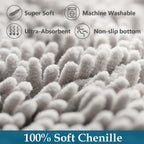 Bathroom Rugs Set 2 Piece Bath Mat Set Soft Plush Chenille Bath Rugs Non-Slip, Absorbent Shaggy Rugs, Shower Mats For Bathroom,G