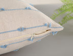 Nuyecy Set Of 2 Boho Throw Pillow Covers 24X24,Light Blue And White Neutral Couch Pillow Case With Tassel Fringe Decorative,Mode