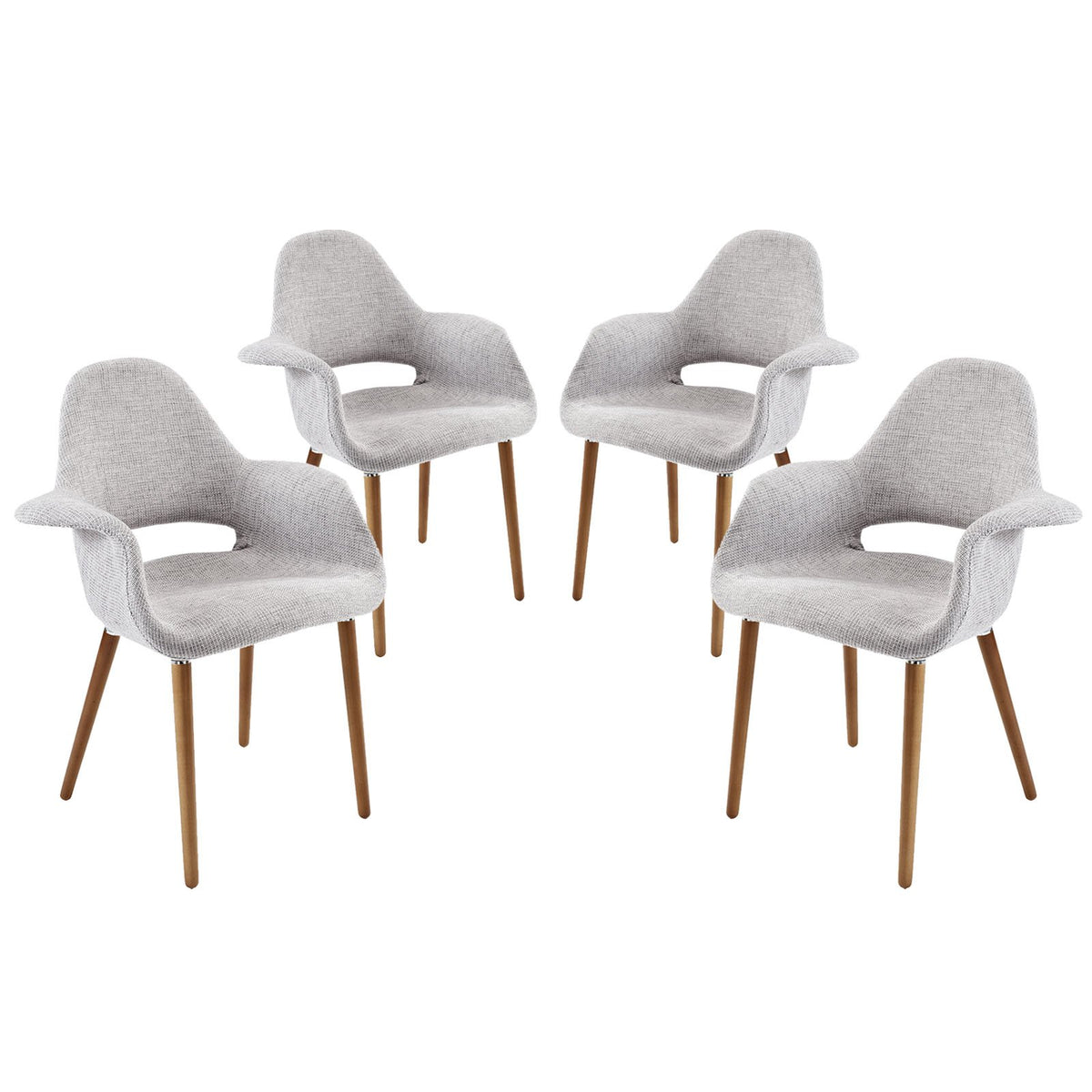 Aegis Dining Armchair Set Of 4 In Light Gray