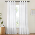 Nicetown Sheer Curtains Extra Long - Ring Top Voile Textured Large Window Treatments Vertical Dressings For Wedding/Villa/Living