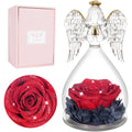 Miofula Angel Rose Birthday Gifts For Women, Preserved Rose In Glass Angel Figurines Gifts For Mom Grandma Wife, Forever Real Ro