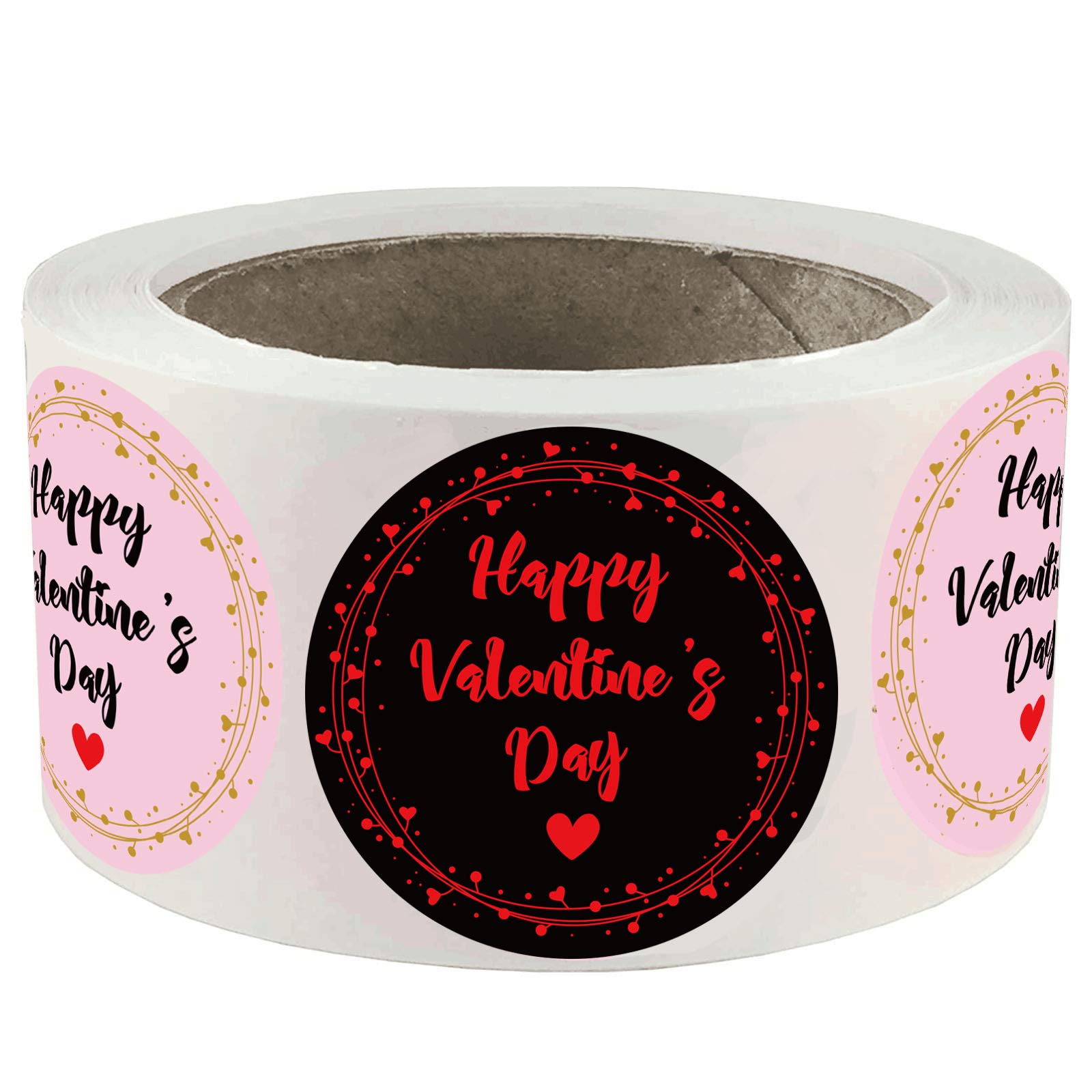 Valentine'S Day Heart Stickers - Sweet Red Heart Design For Valentine Gift Wrap - 2 Inches 500 Total Labels