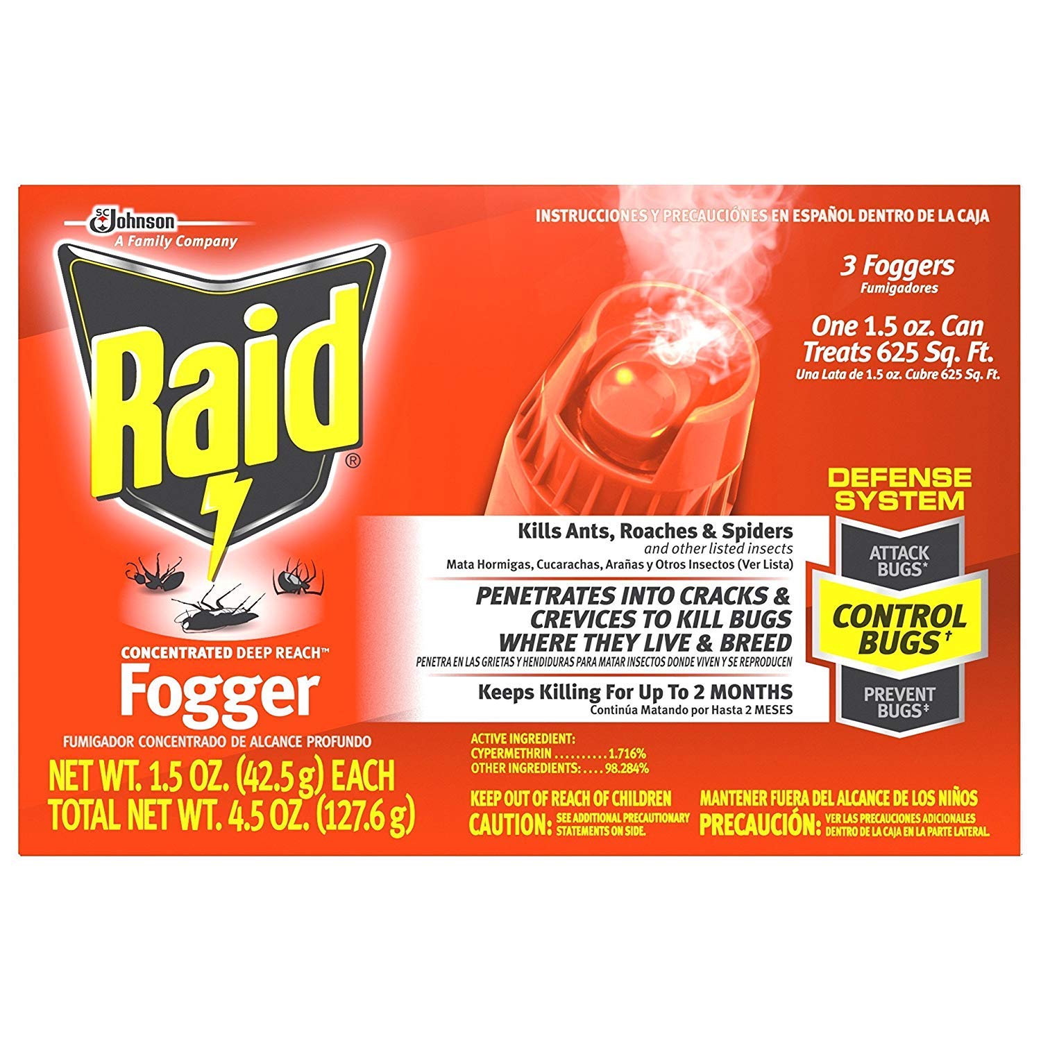 Raid Concentrated Deep Reach Fogger 1.5 Ounce (3 Count)
