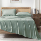 Andency Sage Green California King Sheet Sets, 100% Viscose Derived From Bamboo, Cooling Sheet Set, Deep Pocket Up To 16', Silky Soft Bed Sheets, Hotel Luxury Breathable Bedding Sheets & Pillowcases…
