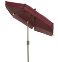 FiberBuilt Umbrellas Garden Umbrella with Push-Button Tilt, 7.5 Foot Burgundy Canopy and Champagne Bronze Pole
