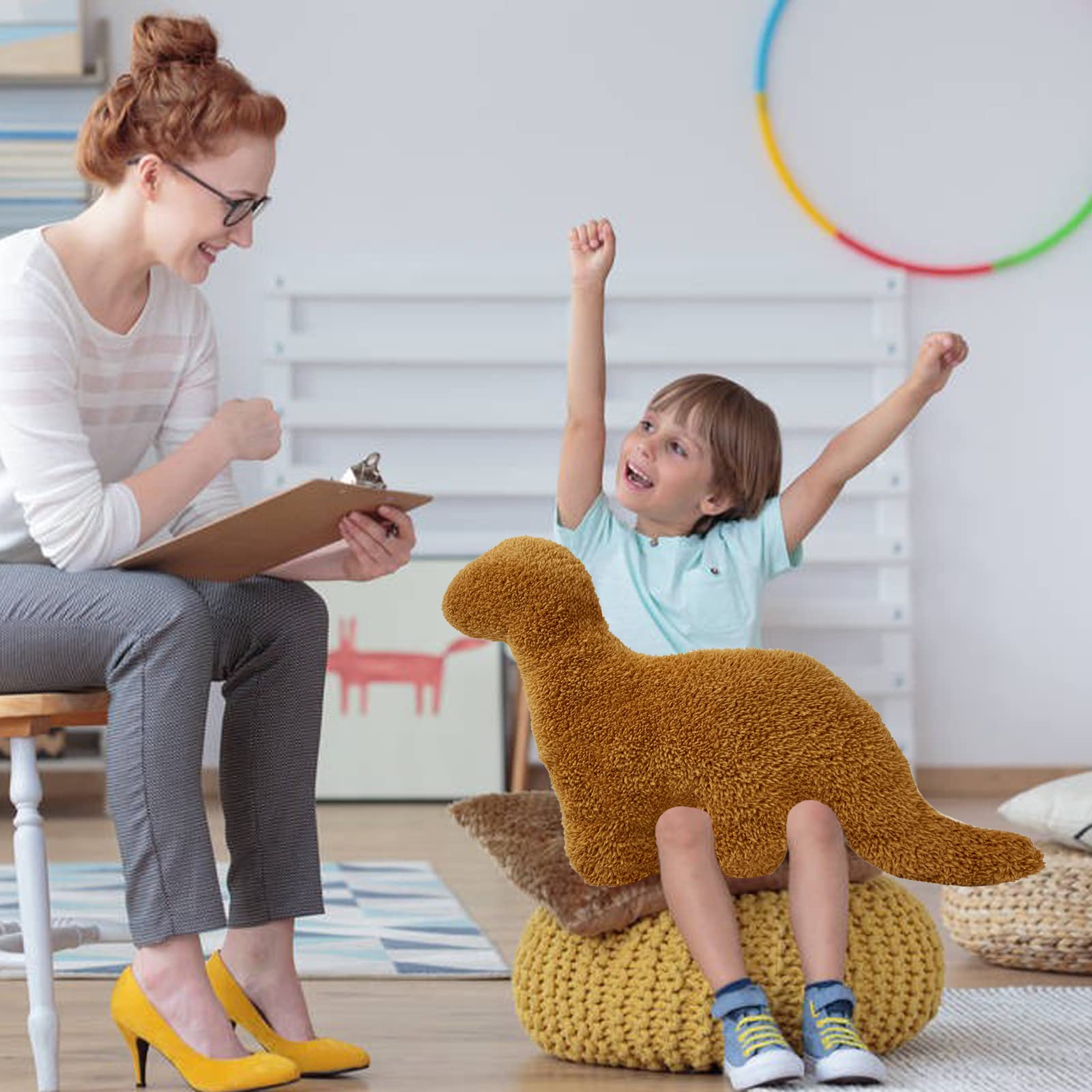 Isaacalyx Large Dino Nugget Pillow, 24 Inch Brontosaurus-Soft Dinosaur Nuggets Pillow For Birthday Gifts, Theme Party Decoration