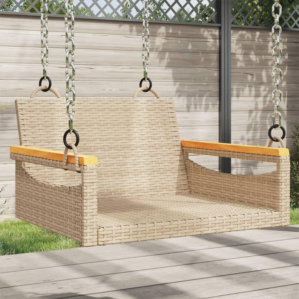 vidaXL Swing Seat Beige 63x62x40cm Resin Braided