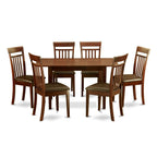 East West Furniture NOCA7-MAH-LC 7 Piece Modern Dining Table Set Consist of a Rectangle Wooden Table with Butterfly Leaf and 6 Faux Leather Kitchen Dining Chairs, 32x54 Inch, Mahogany