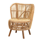 bali & pari Nagoya Natural Rattan Accent Chair, Light Honey/Natural Teak (235-13342-HiT)