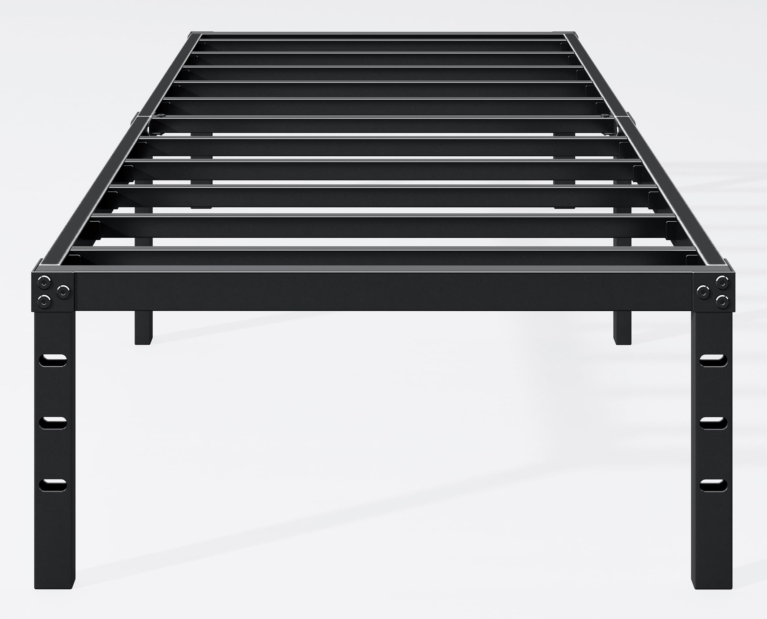 Hafenpo 14 Inch Twin Bed Frame - Sturdy Metal Platform Twin Size, No Box Spring Needed, Heavy Duty, Easy Assembly, Strong Bearing Capacity, Under Bed Storage, Black