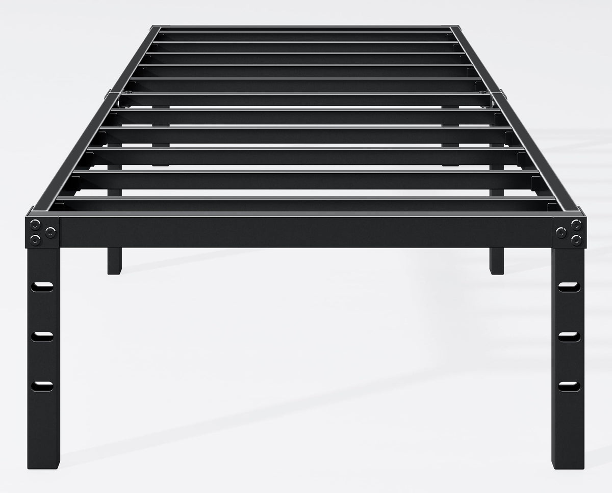 Hafenpo 18 Inch Twin Bed Frame - Sturdy Metal Platform Twin Size, No Box Spring Needed, Heavy Duty, Easy Assembly, Strong Bearing Capacity, Under Bed Storage, Black