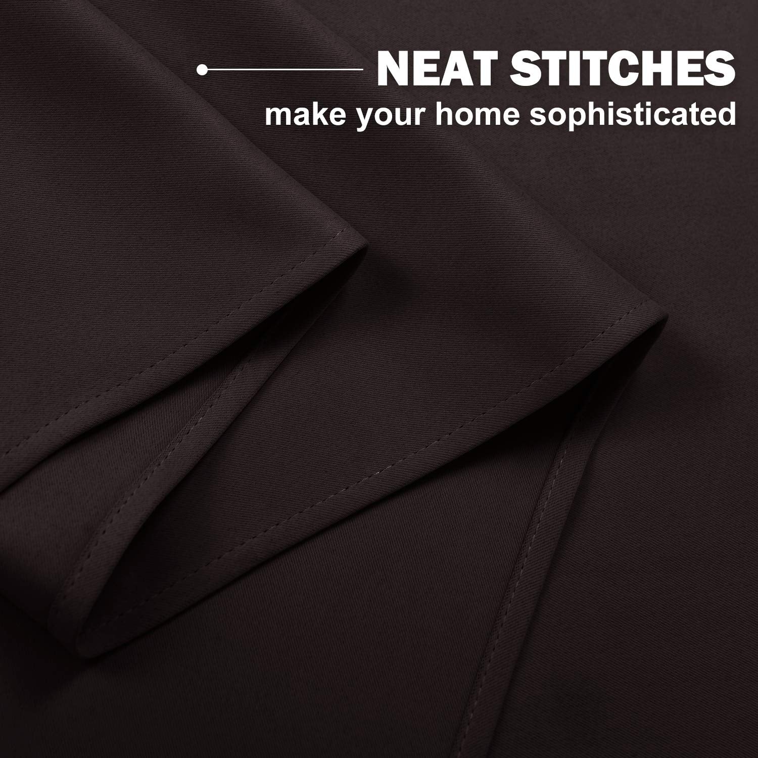 Nicetown Kitchen Curtains Window Treatments - Eyelet Top Home Fashion Blackout Curtains Tailored Drapes For Cafe (Toffee Brown, Double Piece, W52 X L24 1.2 Inches Header)
